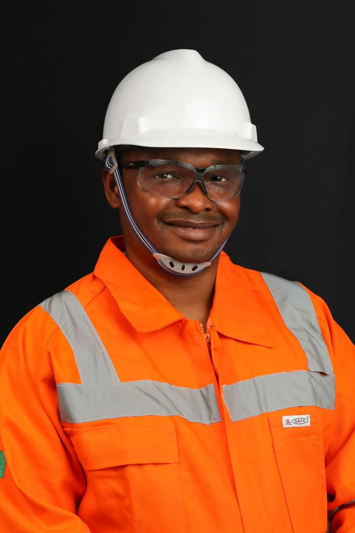 Marcus Bell in safety gear and a white hard hat